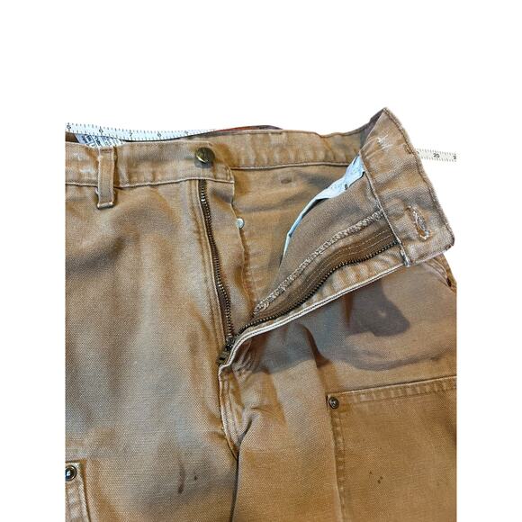 CARHARTT Brown B136 Double Front Washed Duck Loose Fit Distressed Pants 32x34 - Picture 7 of 11